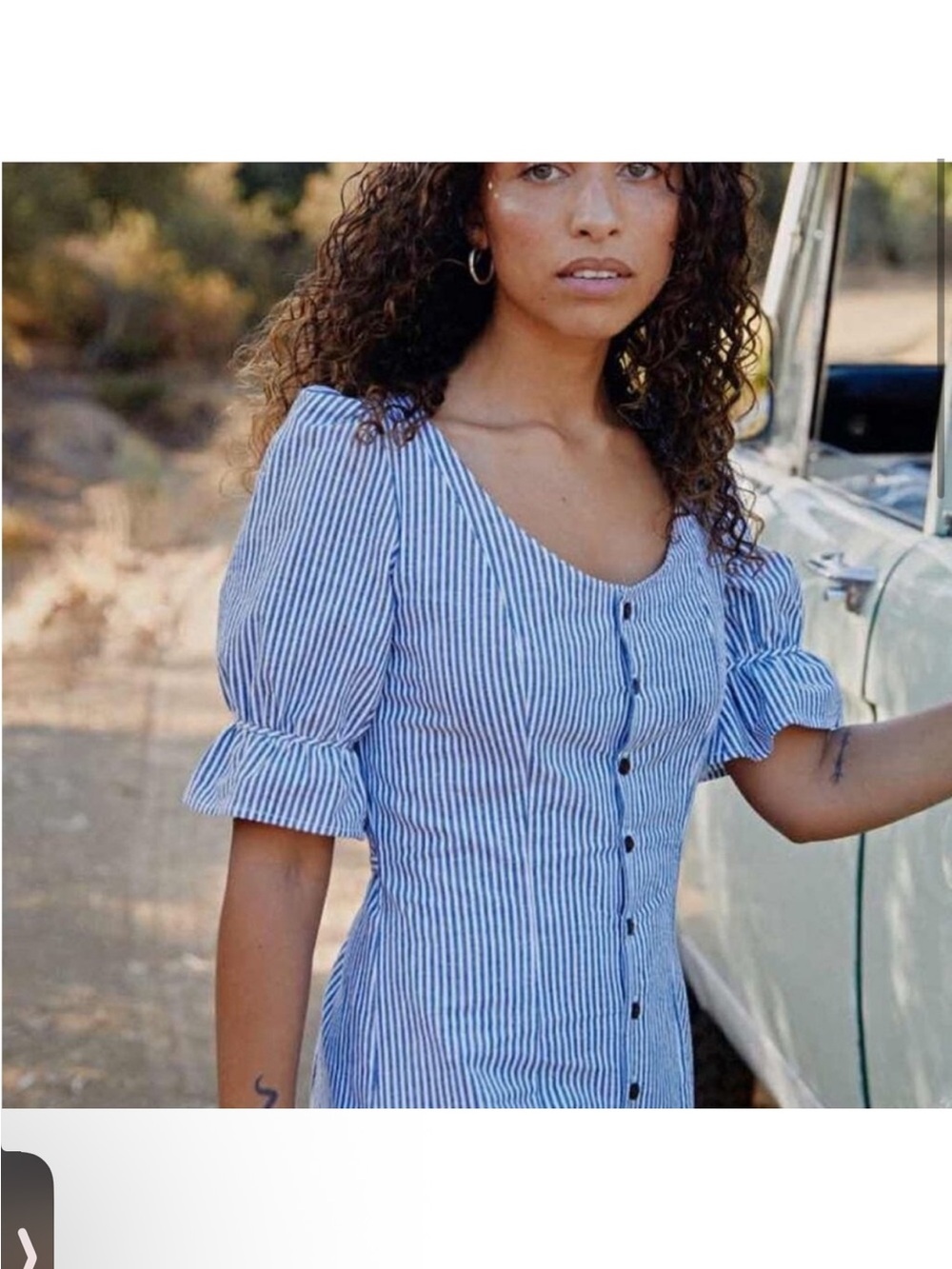 Christy Dawn The Lennon Dress In Pewter Stripe - Picture 2 of 7